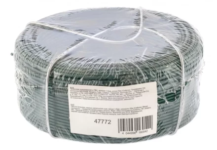 Проволока с ПВХ покрытием зеленая 1,5 мм длина 50 м Сибртех 47772 купить в Когалыме