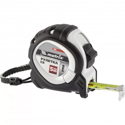 Рулетка Neon 5 м x 19 мм обрезиненный корпус 3 фиксации Pro Matrix 32591 купить в Когалыме