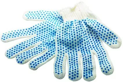 Перчатки х/б ПВХ "точка" 6 пар в упаковке  Россия 67717 купить в Когалыме