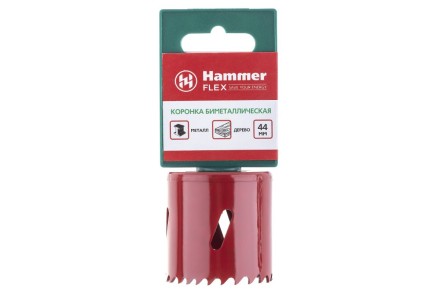 Коронка биметаллическая HAMMER Ф44х38мм 5/8&quot; BiMETALL (224-009) купить в Когалыме