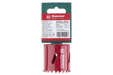 Коронка биметаллическая HAMMER Ф44х38мм 5/8&quot; BiMETALL (224-009) купить в Когалыме