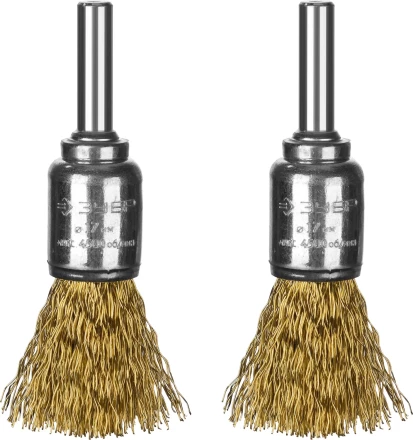 ЗУБР "ПРОФЕССИОНАЛ". Набор щеток кистевых для дрели, витая стальная латунированная проволока 0,3мм, 17мм, 2шт 35225-17-H2_z02 купить в Когалыме