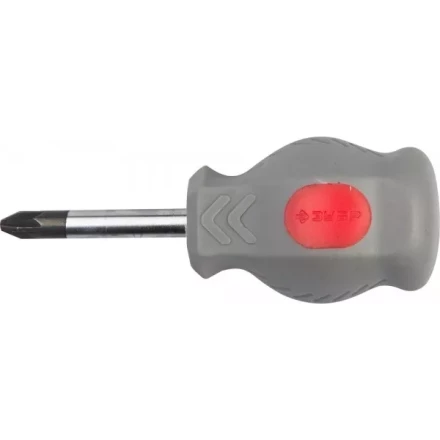 Отвертка ЗУБР "МАСТЕР" "ТЕХНИК" STUBBY, Cr-v, эргономичная двухкомпонентная рукоятка, PZ №2, 38мм 25063-38-2_z01 купить в Когалыме