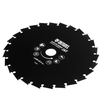 Диск для триммера c долотообразной формой зуба Denzel, 230 х 25,4 26 зубов, 96380 купить в Когалыме