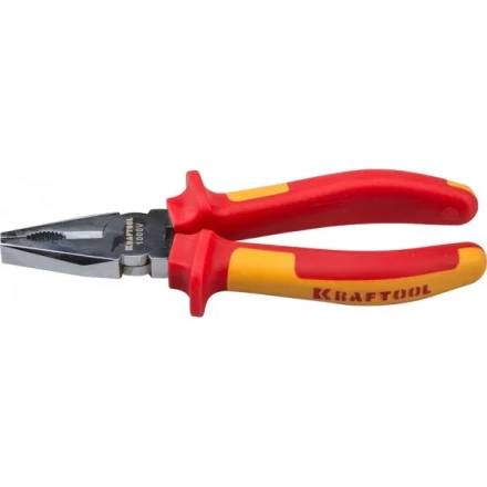 Плоскогубцы "ELECTRO-KRAFT", Cr-Mo сталь, двухкомпонентная маслобензостойкая рукоятка, хромированное покрытие, 180мм, KRAFTOOL 2202-1-18 2202-1-18_z01 купить в Когалыме