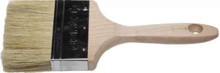Кисть плоская ЗУБР "УНИВЕРСАЛ-ЭКСПЕРТ", светлая натуральная щетина, деревянная ручка, 4"/100мм 01005-100 купить в Когалыме