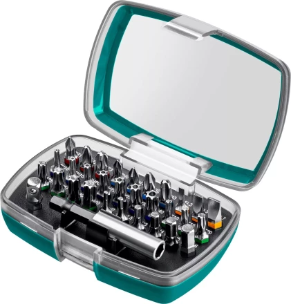 Набор бит и адаптеров KRAFTOOL C-Drive многофункциональный, Cr-Mo сталь, в ударопрочном компактном боксе. Цветная маркировка типов шлицов 26067-H32 купить в Когалыме