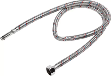Подводка гибкая STAYER для воды, к смесителям, оплетка из нержавеющей стали, удлиненная, г/ш 1/2"-1м 51017-100 купить в Когалыме