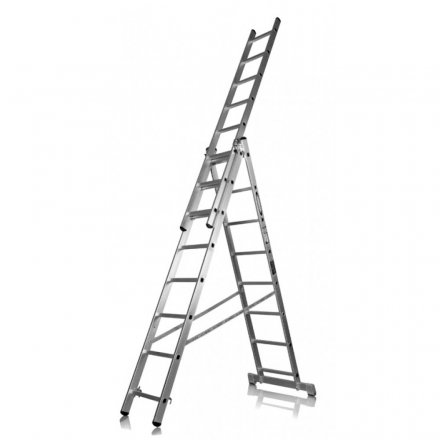 Лестница алюминиевая трехсекционная 3х8 ступеней Кратон 2 14 05 005 купить в Когалыме