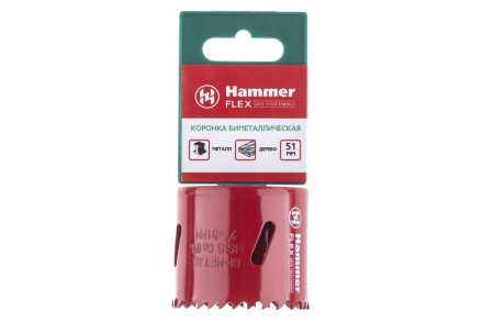 Коронка биметаллическая HAMMER Ф51х38мм 5/8&quot; BiMETALL (224-010) купить в Когалыме
