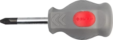 Отвертка ЗУБР "МАСТЕР" "ТЕХНИК" STUBBY, Cr-v, эргономичная двухкомпонентная рукоятка, PZ №1, 38мм 25063-38-1_z01 купить в Когалыме