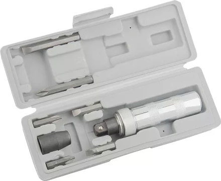 Отвертка ударно-поворотная 1/2", набор бит, 6 шт., в пласт. боксе  MATRIX 11575 купить в Когалыме