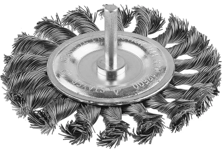 ЗУБР "ПРОФЕССИОНАЛ". Щетка дисковая для дрели, жгутированная стальная проволока 0,5мм, 100мм 3522-100_z02 купить в Когалыме