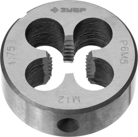 Плашка ЗУБР "ЭКСПЕРТ" круглая машинно-ручная для нарезания метрической резьбы, М12 x 1,75 4-28023-12-1.75 купить в Когалыме