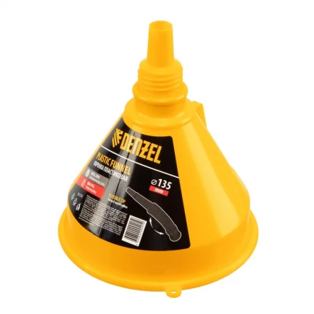 Воронка пластиковая 135 мм с металлическим ситом, гибким наконечником и непроливайкой Denzel 537210 купить в Когалыме