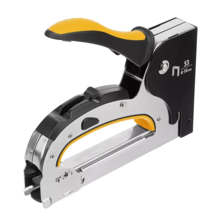 Степлер мебельный Denzel 40211, стальной корпус, быстрая загрузка, регул. силы удара, тип 53, 4-14 мм купить в Когалыме