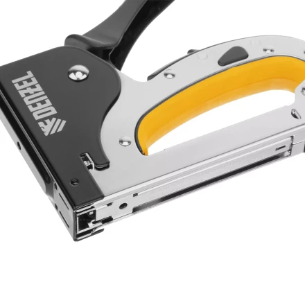 Степлер мебельный Denzel 40211, стальной корпус, быстрая загрузка, регул. силы удара, тип 53, 4-14 мм купить в Когалыме