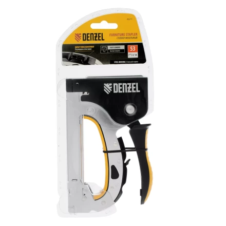 Степлер мебельный Denzel 40211, стальной корпус, быстрая загрузка, регул. силы удара, тип 53, 4-14 мм купить в Когалыме