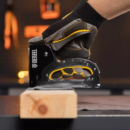 Степлер мебельный Denzel 40211, стальной корпус, быстрая загрузка, регул. силы удара, тип 53, 4-14 мм купить в Когалыме