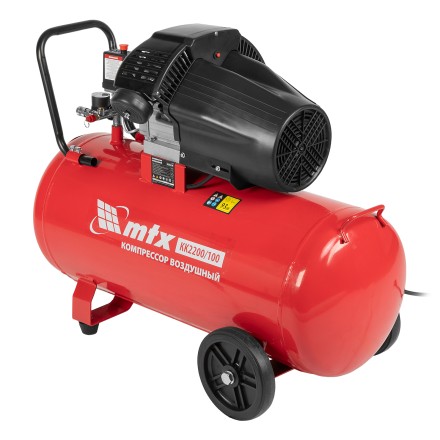 Компрессор воздушный MTX КК-2200/100, 2,2 кВт, 350 л/мин, 100 л, прямой привод, масляный купить в Когалыме