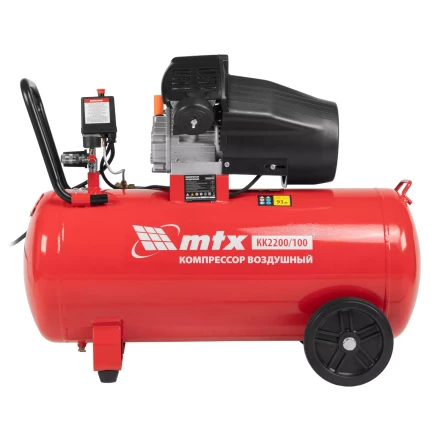 Компрессор воздушный MTX КК-2200/100, 2,2 кВт, 350 л/мин, 100 л, прямой привод, масляный купить в Когалыме