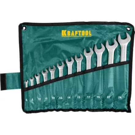 Набор комбинированных гаечных ключей 12 шт, 6 - 24 мм, KRAFTOOL 27079-H12 купить в Когалыме