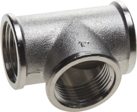 Тройник GENERAL FITTINGS никелированная латунь, г/г/г, 1&quot; 51052-1 купить в Когалыме