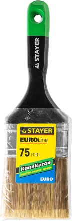 STAYER “KANEKARON-EURO”. Кисть плоская, искусственная щетина, деревянная ручка, 75мм 0106-075 купить в Когалыме