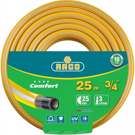 Шланг RACO &quot;COMFORT&quot; поливочный, 30атм., армированный, 3-х слойный, 3/4&quot;х25м 40303-3/4-25 купить в Когалыме