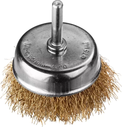 DEXX. Щетка чашечная для дрели, витая стальная латунированная проволока 0,3мм, 75мм 35109-075 купить в Когалыме