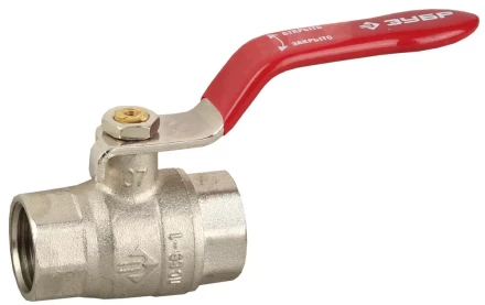 Кран ЗУБР шаровой 3/2" полнопроходной "мама-мама", ручка, никелированная латунь 51350-N-3/2 купить в Когалыме