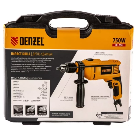 Дрель ударная ID-750 Denzel 26307 купить в Когалыме