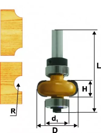 Фреза кромочная галтельная Ф223Х635 мм R32 мм хвостовик 8 мм 46390 купить в Когалыме
