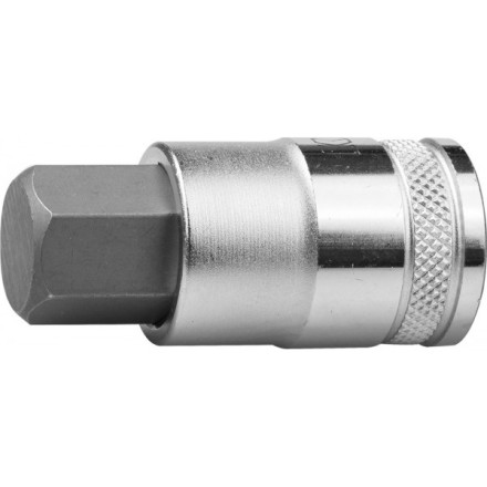 Торцовая бита-головка KRAFTOOL &quot;INDUSTRIE QUALITAT&quot;, материал S2, HEX, сатинированная, 1/2&quot;, H17 27908-17_z01 купить в Когалыме