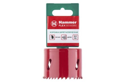 Коронка биметаллическая HAMMER Ф57х38мм 5/8&quot; BiMETALL (224-011) купить в Когалыме