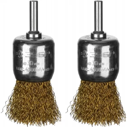 ЗУБР "ПРОФЕССИОНАЛ". Набор щеток кистевых для дрели, витая стальная латунированная проволока 0,3мм, 30мм, 2шт 35225-30-H2_z02 купить в Когалыме