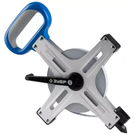 Мерная лента ЗУБР "ЭКСПЕРТ"геодез, стальное полотно с нейлон покрыт, метал корпус, двухкомп рукоятка, супер-длинная,100м 34167-100_z01 купить в Когалыме