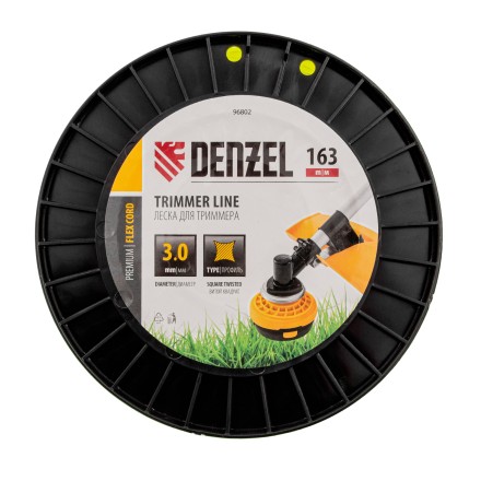 Леска для триммера витой квадрат, 3,0мм х 163м, на DIN катушке FLEX CORD// Denzel 96802 купить в Когалыме