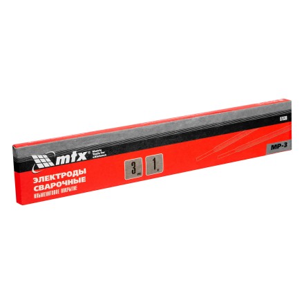 Электроды MP-3, диам. 3 мм, 1 кг., ильменитовое покрытие MTX 97530 купить в Когалыме