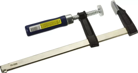 Струбцина DEXX, тип "F", деревянная ручка, стальная закаленная рейка, 50х200мм 3205-50-200 купить в Когалыме