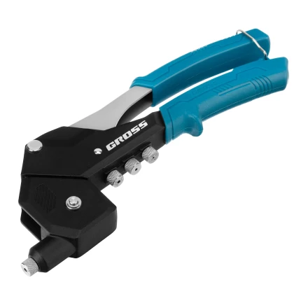 Заклепочник ручной Gross 40418, 290 мм, поворотный, 0-360, заклепки 2,4-3,2-4,0-4,8 мм купить в Когалыме