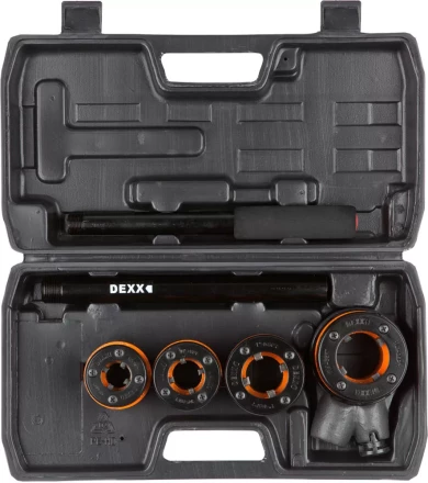 Набор DEXX: Клуппы трубные, с трещоткой 620мм, №4: 1/2", 3/4", 1", 1 1/4" 28280-H4 купить в Когалыме