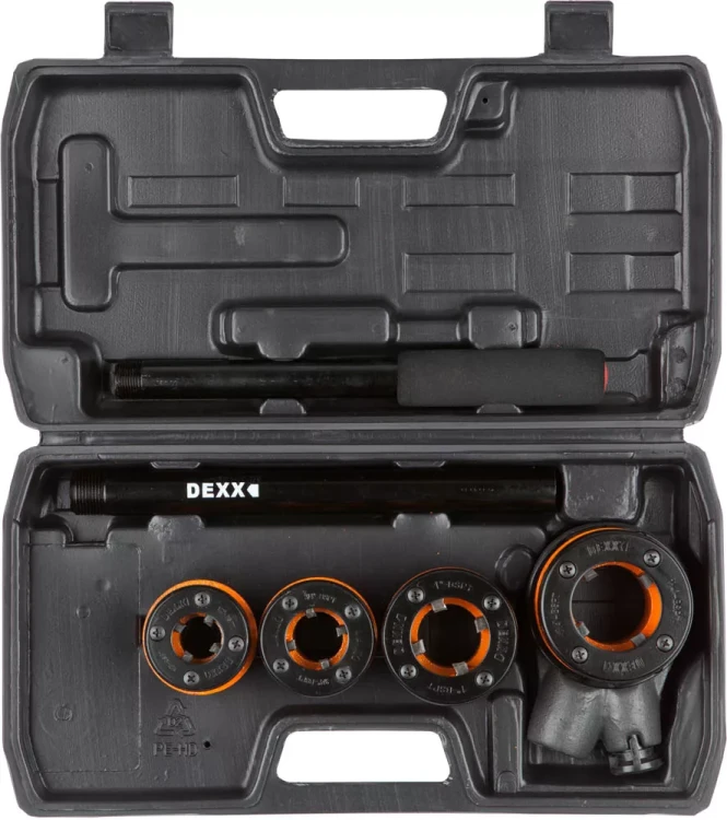 Набор DEXX: Клуппы трубные, с трещоткой 620мм, №4: 1/2", 3/4", 1", 1 1/4" 28280-H4 купить в Когалыме