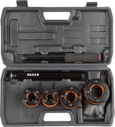 Набор DEXX: Клуппы трубные, с трещоткой 620мм, №4: 1/2", 3/4", 1", 1 1/4" 28280-H4 купить в Когалыме