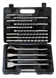 Набор буров по бетону 6-8-10х160, 8-10-12х210, 10-12-14х260 мм зубила 4 шт SDS PLUS MATRIX 71098