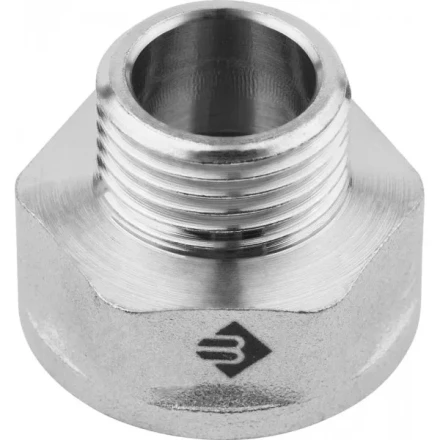 Переходник ЗУБР "ЭКСПЕРТ" удлиненный цилиндрический, никелированная латунь, 3/4"х1/2" 51283-3/4-1/2 купить в Когалыме