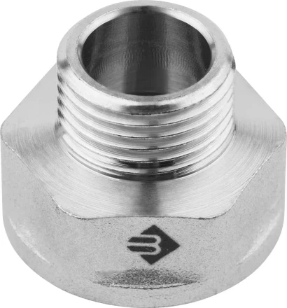 Переходник ЗУБР "ЭКСПЕРТ" удлиненный цилиндрический, никелированная латунь, 3/4"х1/2" 51283-3/4-1/2 купить в Когалыме