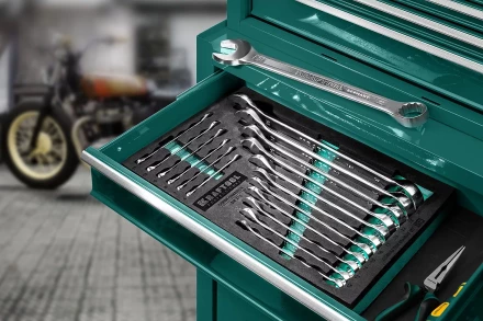 Наборы ключей комбинированных KRAFTOOL, Cr-V, DIN 3110, в EVA-ложементе 27079-H18E купить в Когалыме