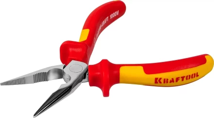 Тонкогубцы "ELECTRO-KRAFT", Cr-Mo сталь, двухкомпонентная маслобензостойкая рукоятка, хромированное покрытие, 160мм. KRAFTOOL 2202-3-16 2202-3-16_z01 купить в Когалыме