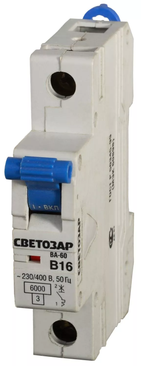 Выключатель автоматический СВЕТОЗАР 1-полюсный, 63 A, "B", откл. сп. 6 кА, 230 / 400 В SV-49051-63-B купить в Когалыме